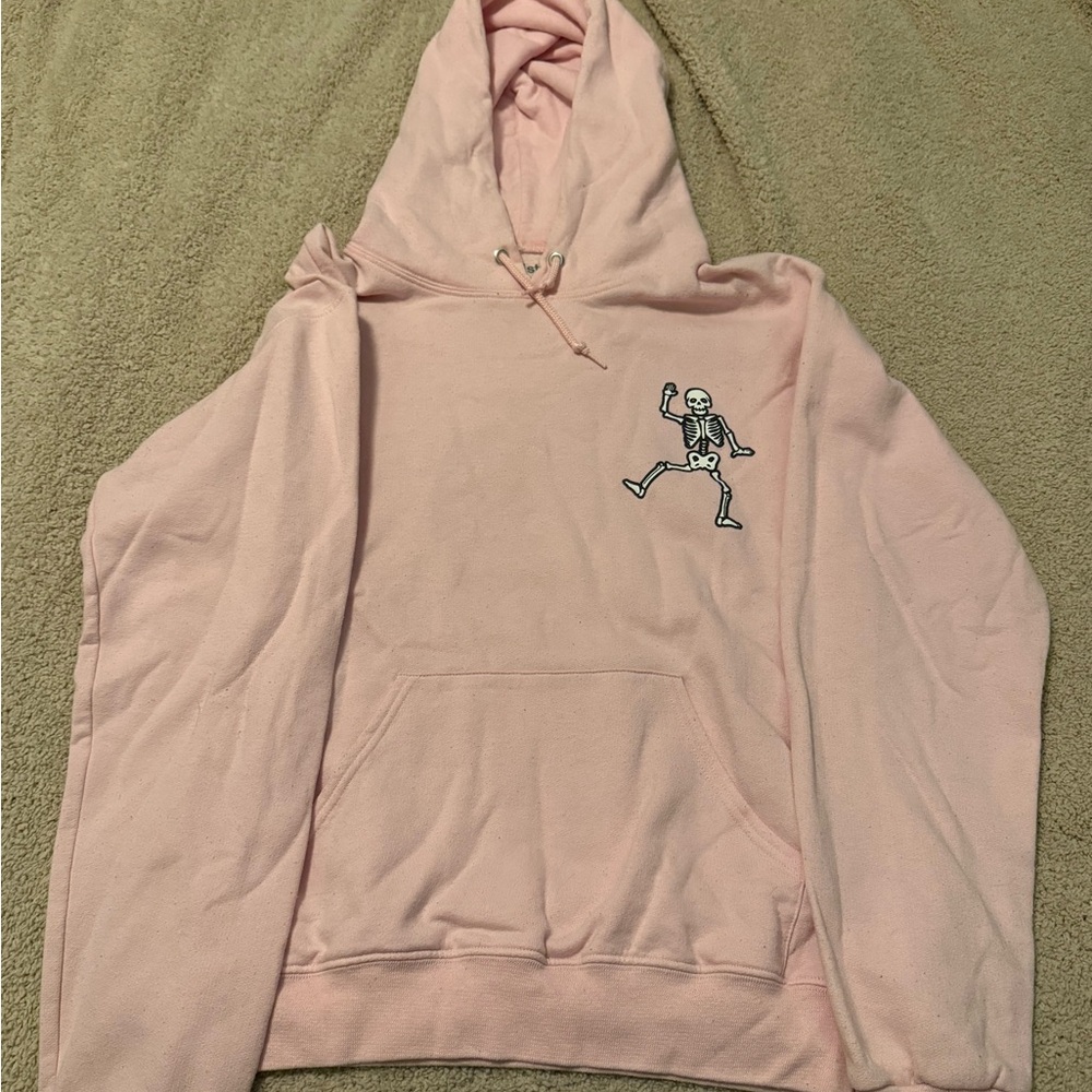 Artist Union Clothing Co. Pink Hoodie with Skeleton Design